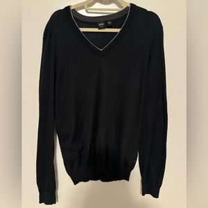 BOSS Men’s Black V-Neck Sweater